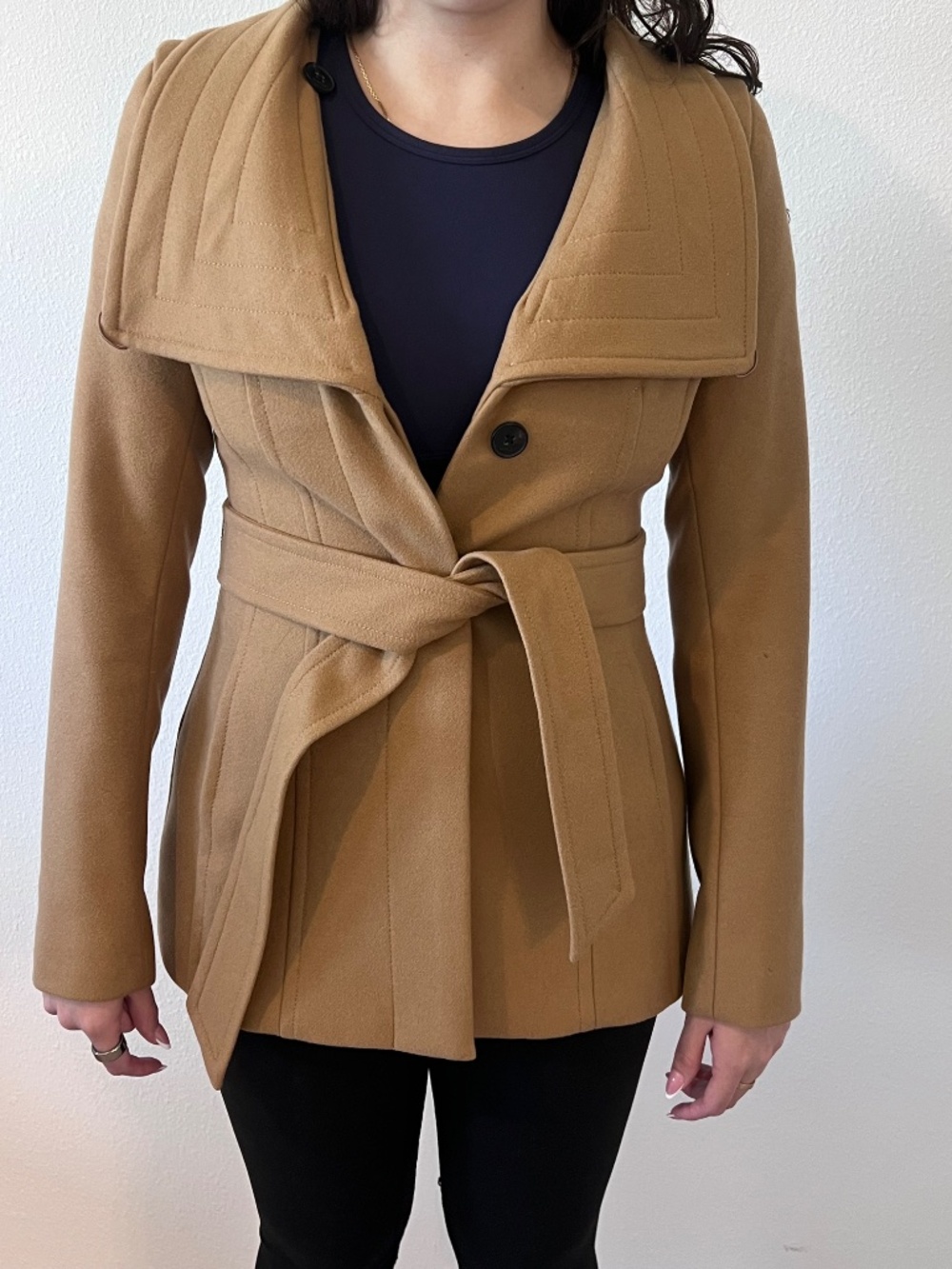 Cashmere & Virgin Wool Babaton by Aritzia "The Connor Coat" XS Belted - Picture 4 of 17
